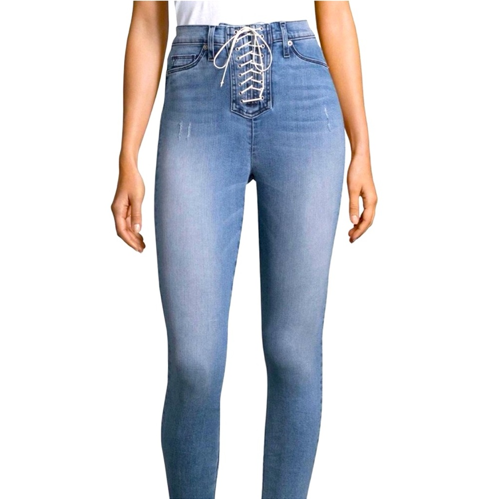 EUC Hudson size 27 Women's Blue Lace-Up Jeans